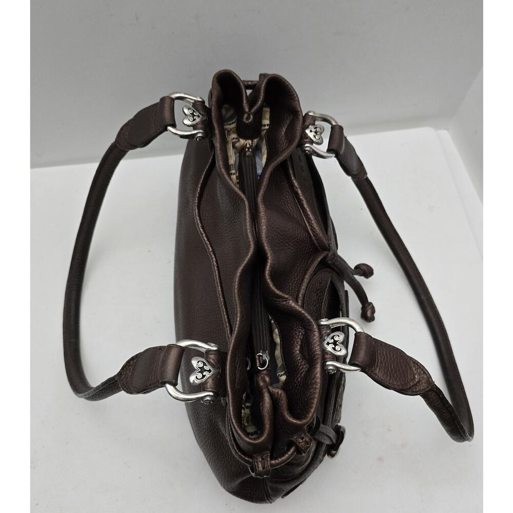 Brighton Lolita Masterpiece Col Leather Shoulder Bag Brown 3D Applique MSRP $350 - Picture 11 of 16